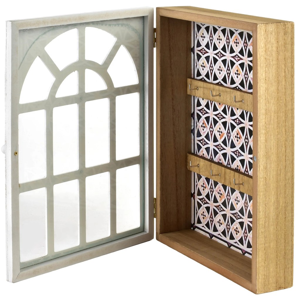 Skříňka na klíče STACY Window 28x21,5 cm bílá