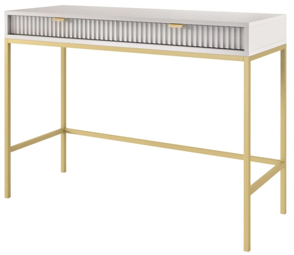 Toaletný stolík Nova 104 cm sivý/zlatý
