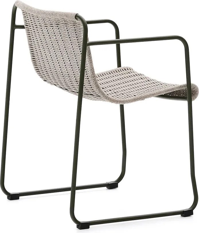 Sivozelená kovová záhradná stolička Maurina – Kave Home