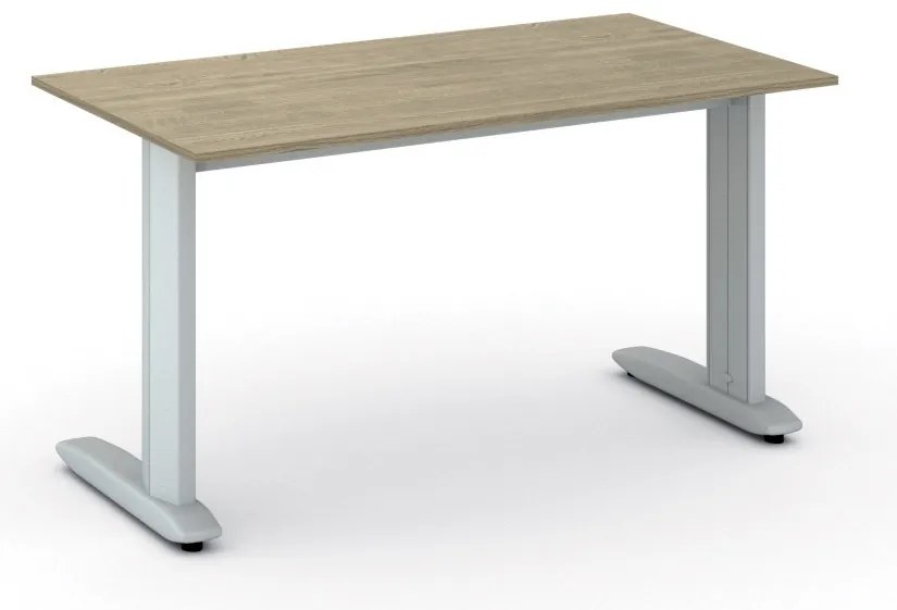 Kancelársky písací stôl PRIMO FLEXIBLE, 140x80 cm, dub prírodný