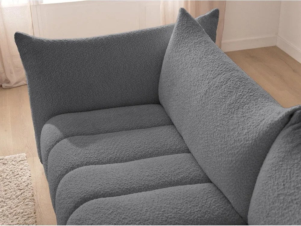 Sivá rohová pohovka z textílie buklé (ľavý roh/s leňoškou) Azra – Bobochic Paris