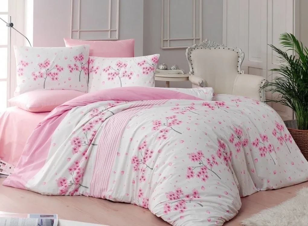 Brotex Obliečky bavlnené 140x200, 70x90 Viola pink zips