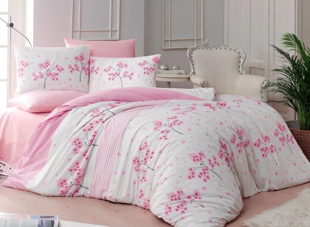 Brotex Predĺžené obliečky bavlna 140x220, 70x90 Viola pink zips