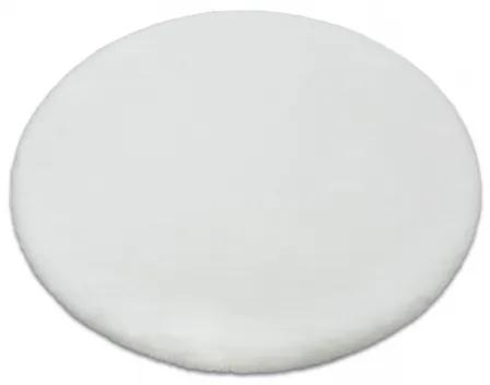 Okrúhly koberec BUNNY biela, imitácia králičej kožušiny Veľkosť: 100cm - kruh