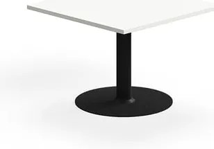 Konferenčný stolík ALVA, 700x700x500 mm, s kotvením do zeme, HPL, čierna/biela