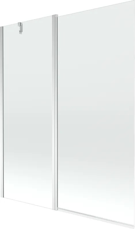 Mexen Flip paraván na vaňu 2-krídlový 140 x 150 cm, transparentný, chróm - 894-140-101-01-00