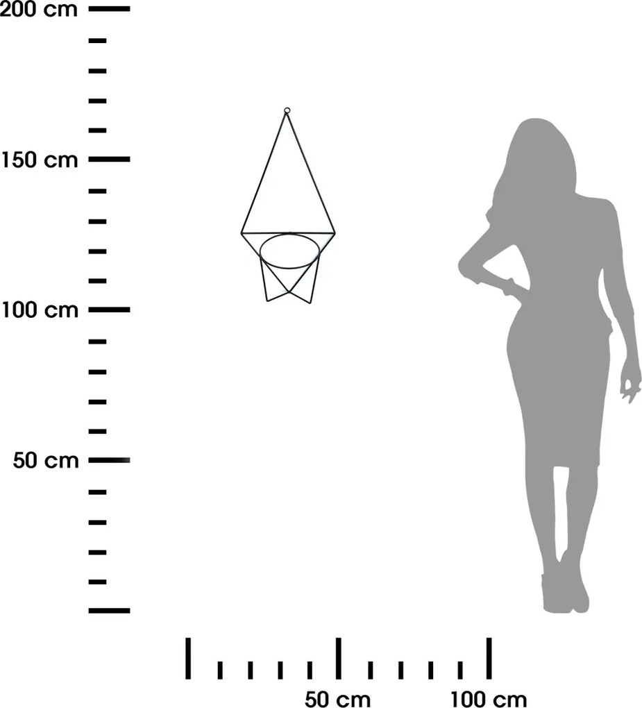 NÁSTENNÝ DRŽIAK NA KVETINÁČ SIMPLY 63X29X17 CM ČIERNA
