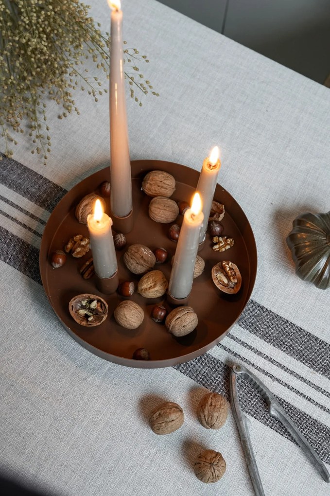 Storefactory Magnetický adventný svietnik Sund Brown Round