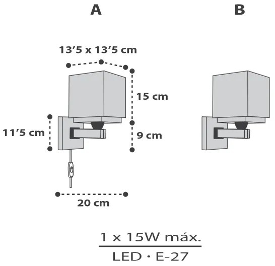 Dalber 63379 - Detské nástenné svietidlo LITTLE PIXEL 1xE27/15W/230V