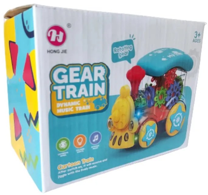 Kreatívna zábavná lokomotíva Gear Train - mix farieb
