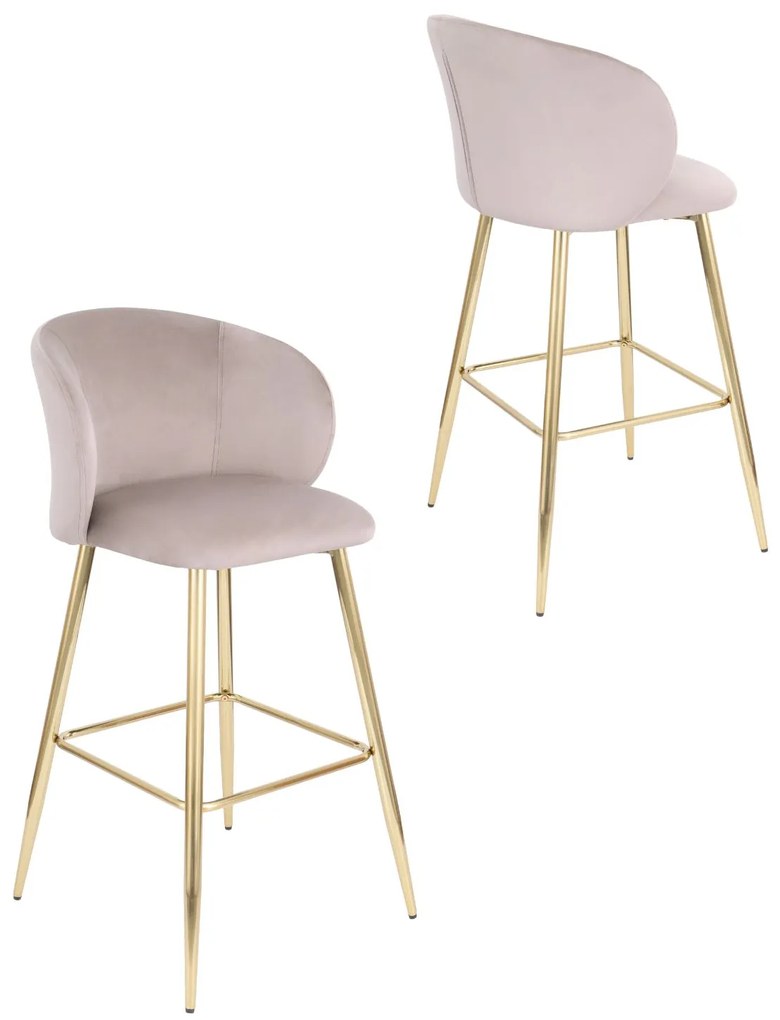 Barová stolička Ganta Gold béžová, moderná, glamour