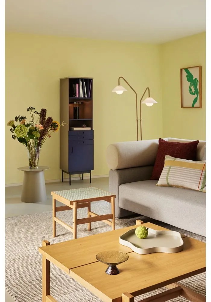 Béžová stojacia lampa so skleneným tienidlom (výška 165 cm) Come – Hübsch