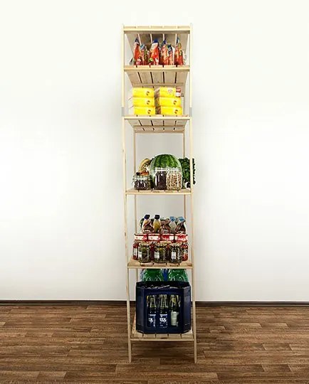 REGÁL DREVENÝ Maxi 6N 230x120x50 - BOROVICA