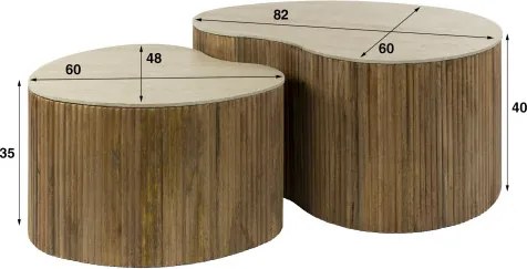 Konferenčný stôl 29-18 Nuovo 2-set Drevo Mango - Komfort-nábytok