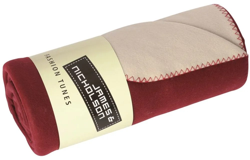 James & Nicholson (Daiber) Fleece deka 150x170 cm JN952 - Tmavozelená / smotanová | 150 x 170 cm