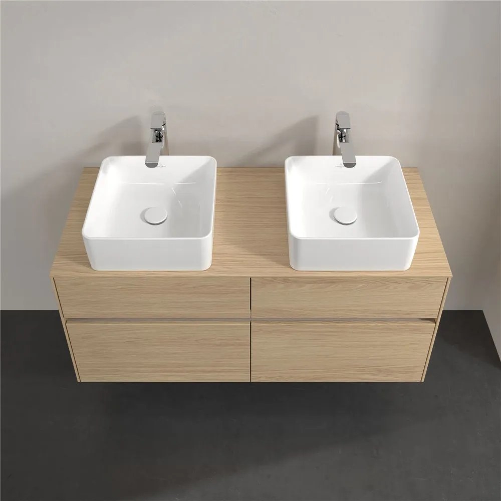 VILLEROY &amp; BOCH Collaro závesná skrinka pod dve umývadlá na dosku, 4 zásuvky, 1200 x 500 x 548 mm, Nordic Oak, C04400VJ