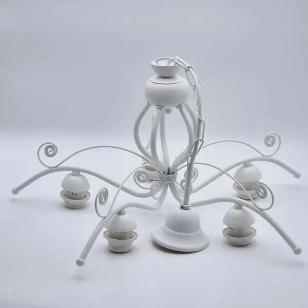 Luster na reťazi RETRO II 5xE27/60W/230V biela