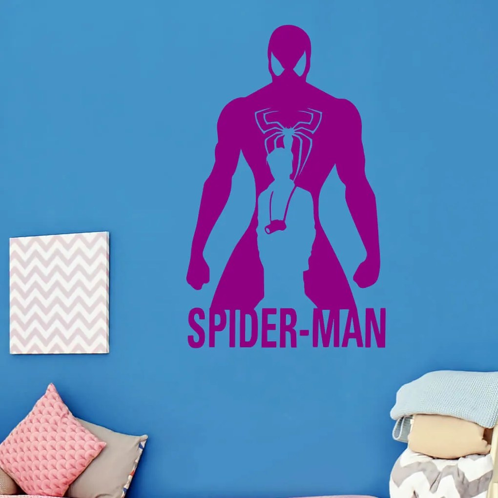 Veselá Stena Samolepka Spiderman silueta Farba: bílá, Veľkosť: 60 x 36 cm