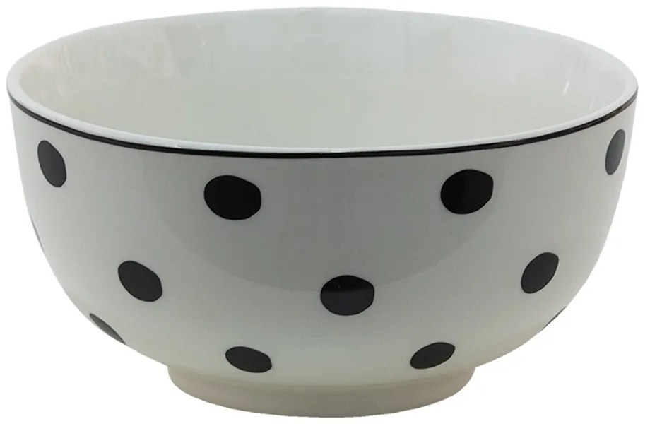 Porcelánová miska s čiernymi bodkami Black Dot - Ø14*7 cm