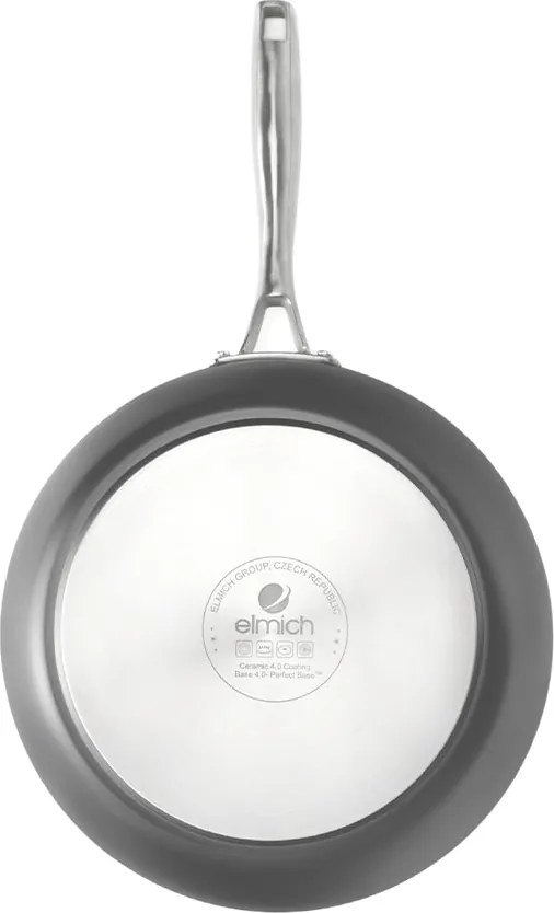 Elmich Nepriľnavá keramická Wok panvica Vital Ø 28 cm - tmavosivá