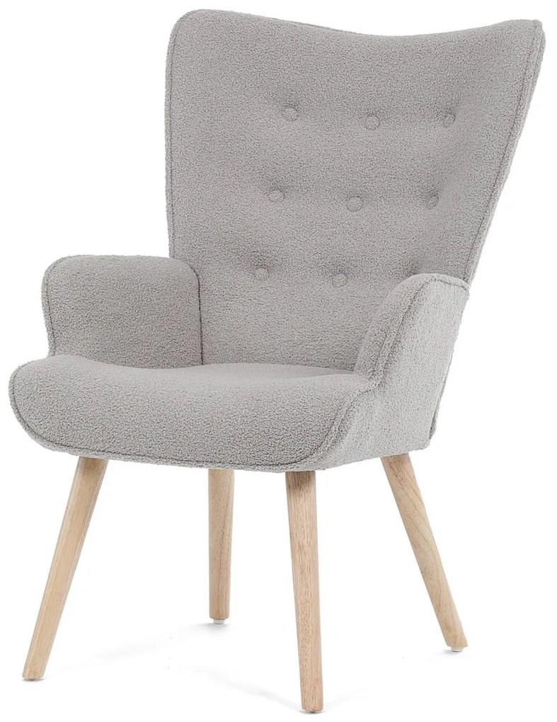 Kreslo s ušami Bouclé GREY2, sivá