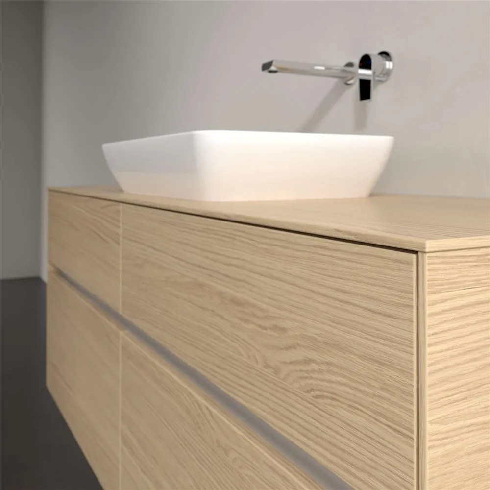 VILLEROY &amp; BOCH Collaro závesná skrinka pod umývadlo na dosku (umývadlo v strede), 4 zásuvky, 1400 x 500 x 548 mm, Nordic Oak, C11600VJ