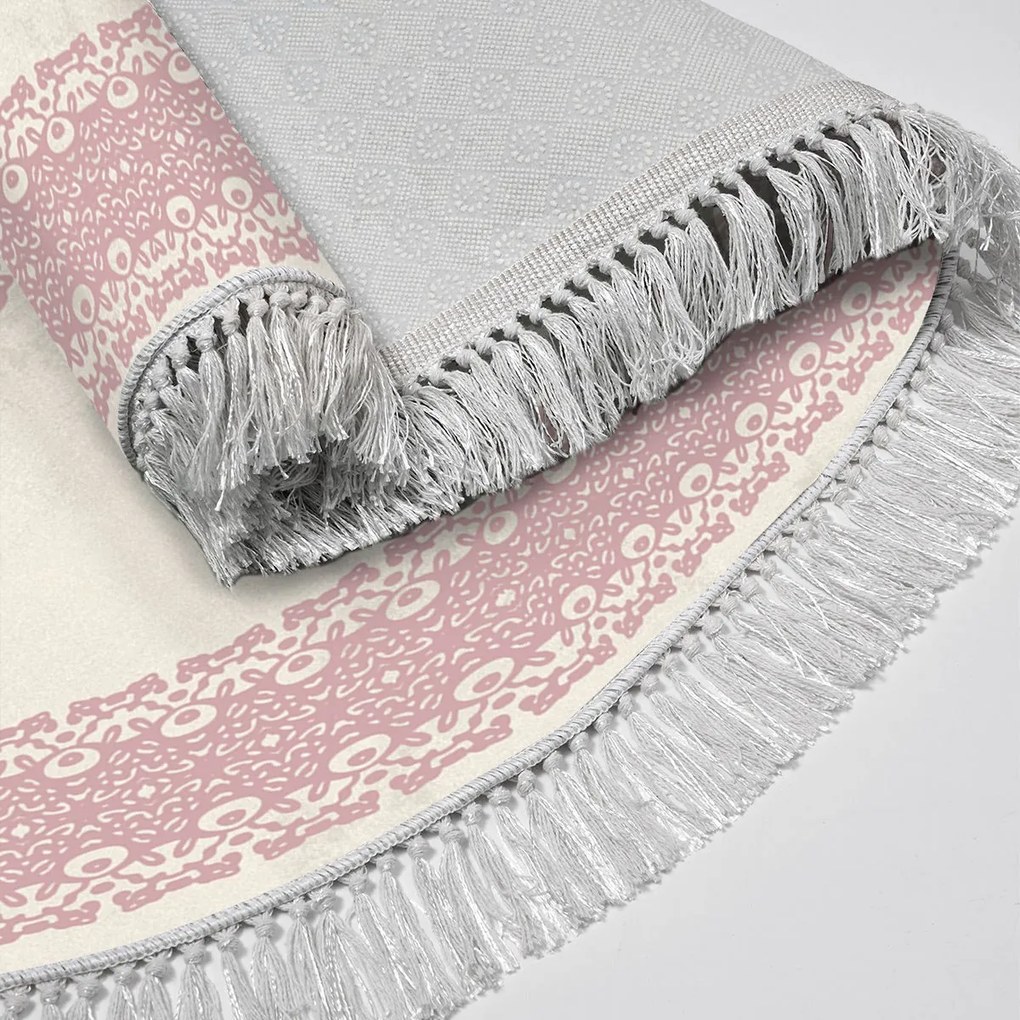 Sada 2 kusov kúpelňových predložiek Art Deco ružová/béžová