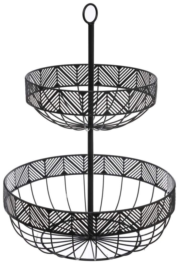 Kovový 2-poschodový košík na ovocie Frieze, 30x42 cm