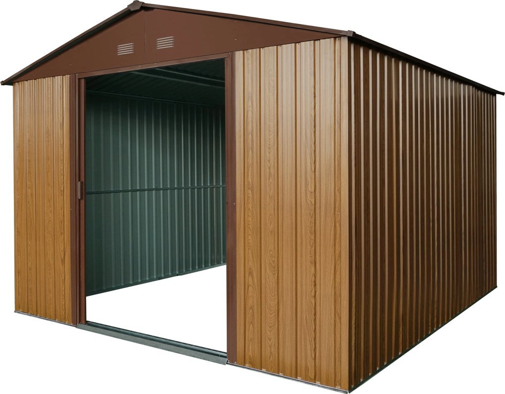 Záhradný domček BestBerg ZDB-9D / 9 m² / 279 x 324 x 211 cm / dekor červené drevo / hnedá