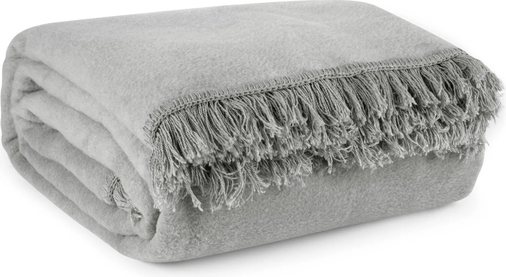 BAVLNENÁ DEKA AKRYL7 150X200 CM STRIEBORNÁ