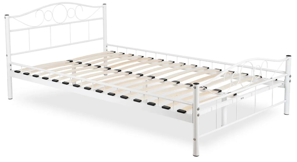 Kovová posteľ 120 cm Granjeros (biela) (s roštom). Akcia -20%. Vlastná spoľahlivá doprava až k Vám domov. 1119128