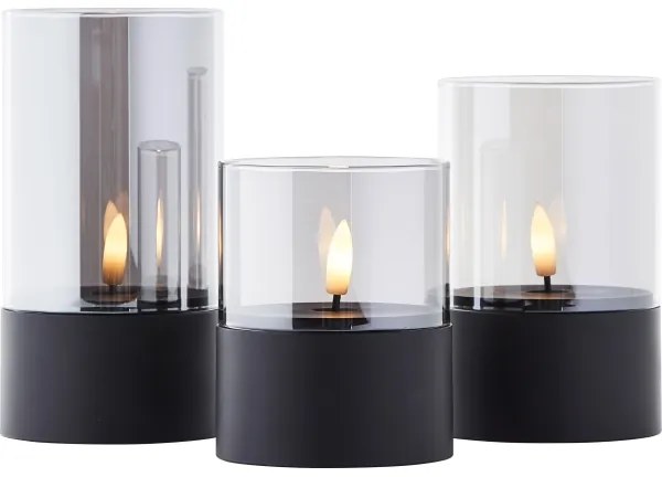 Brilliant - SADA 3x LED sviečok BOUGIE LED/2xAA IP44 čierna/dymová