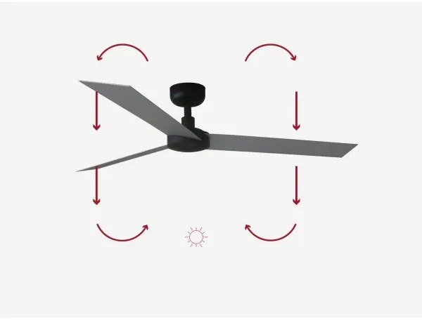FARO 34286 - Stropný ventilátor CRUISER L čierna pr. 132 cm + diaľkové ovládanie