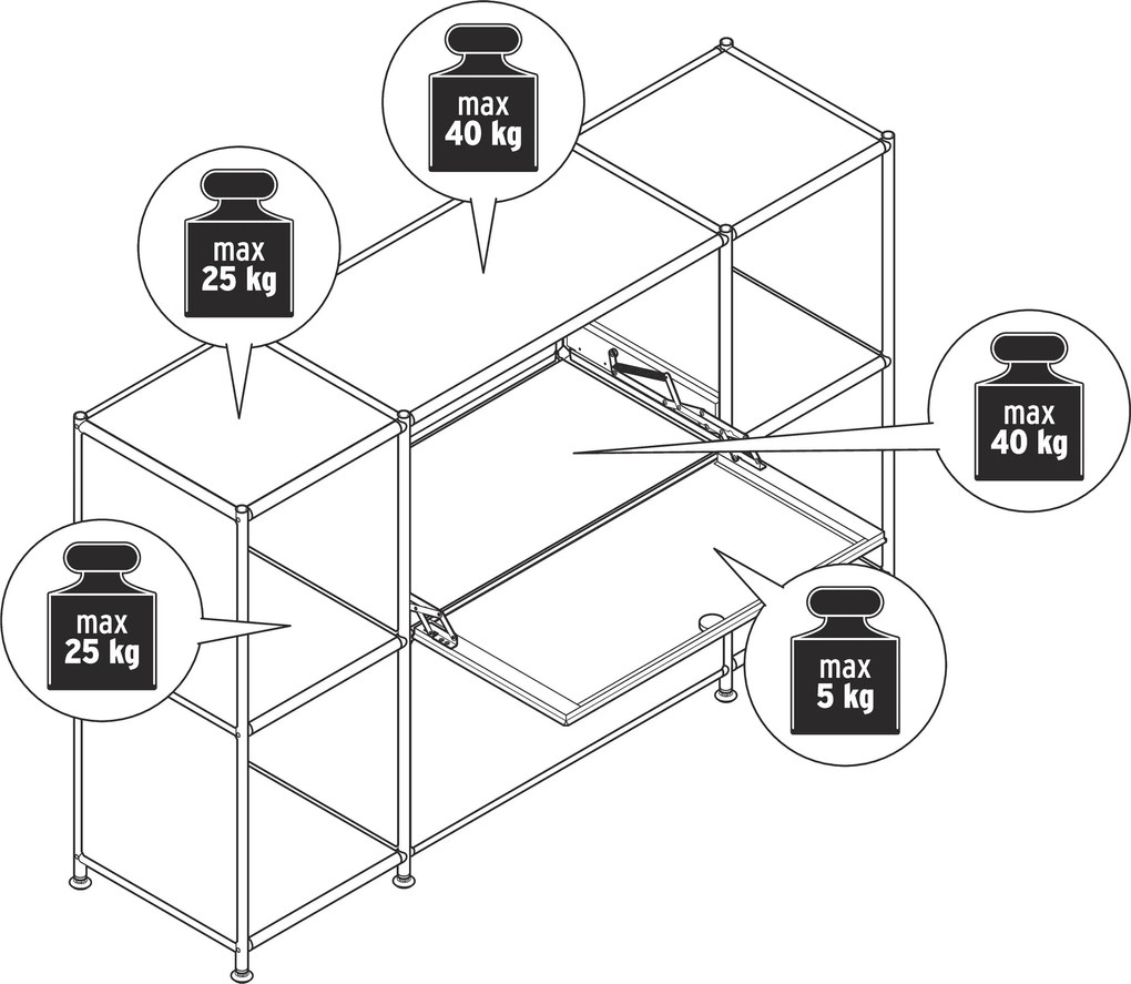 Skrinka »CN3« s 2 výklopnými priečinkami