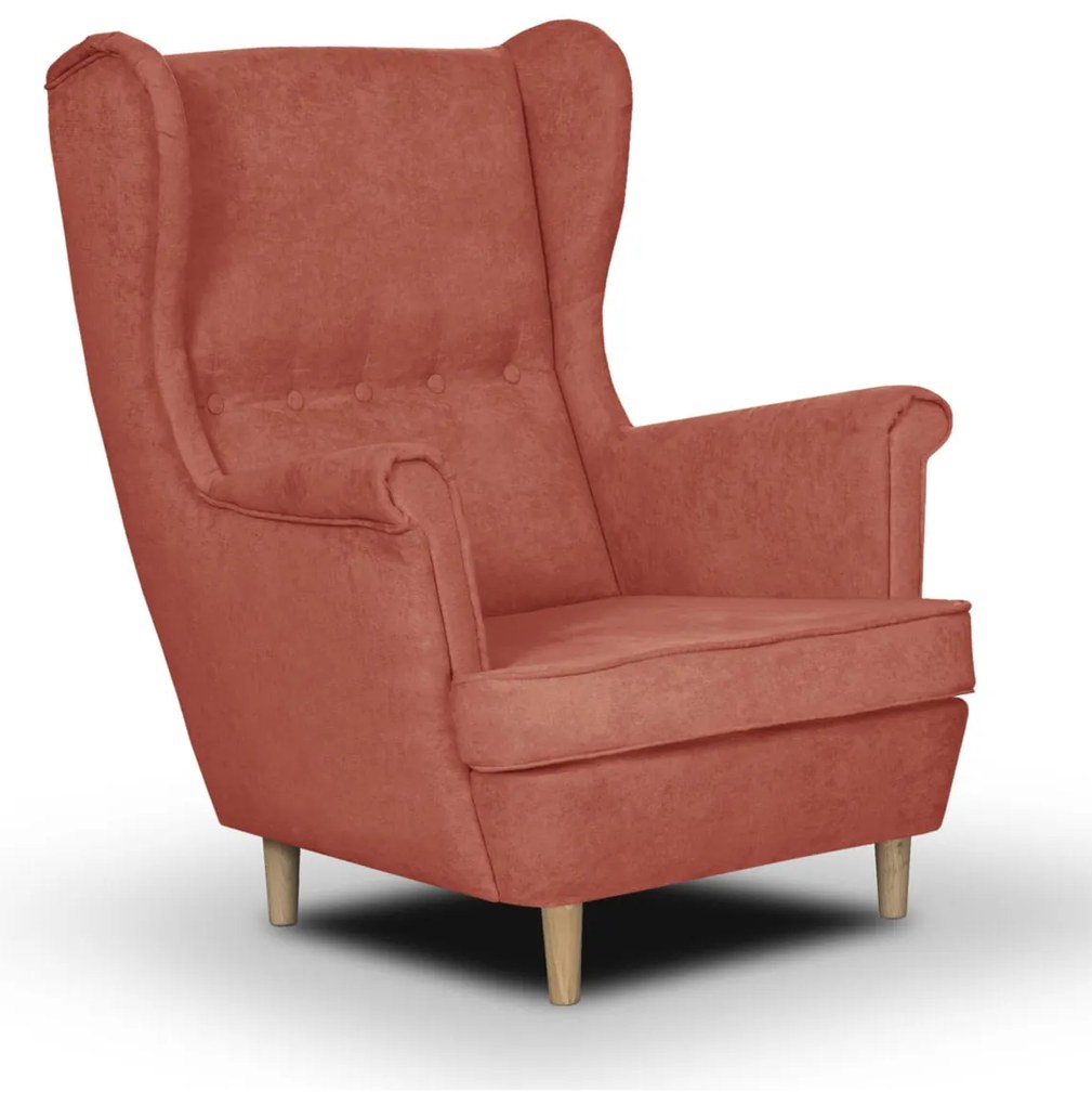 Skandinávske kreslo Ušák ELI Červená