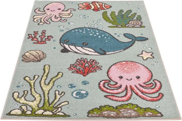 Detský koberec Funky Top Aquario mätový