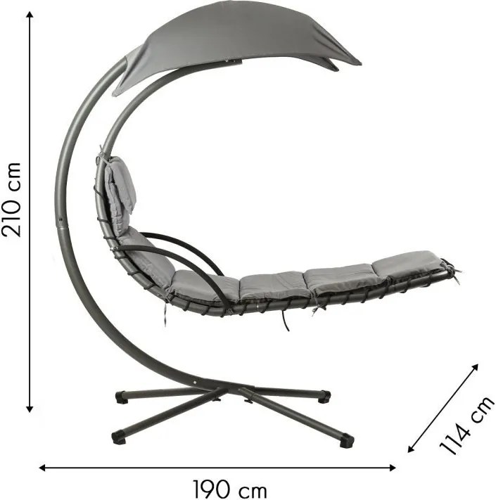 ZÁHRADNÉ ZÁVESNÉ KRESLO ZALIA ŠEDÉ