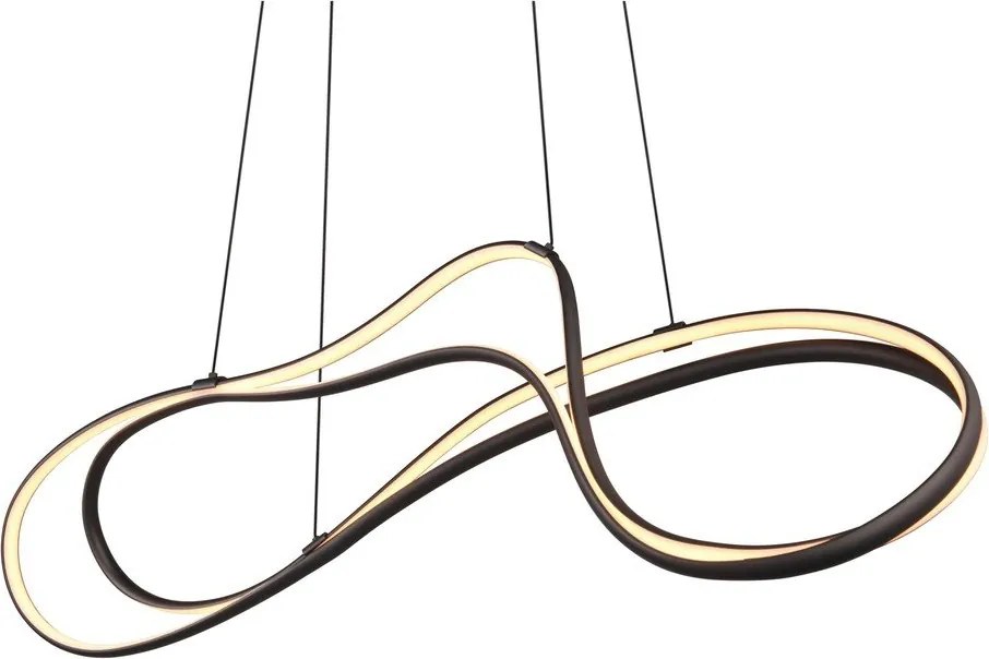 Čierne LED závesné svietidlo s kovovým tienidlom Nala – Trio Select