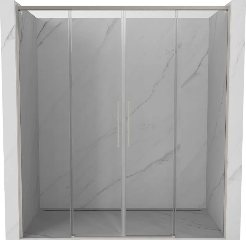 Mexen Rox, posuvné sprchové dvere 190 cm, 8mm číre sklo, oceľový profil, 8C2-190-002-97-00