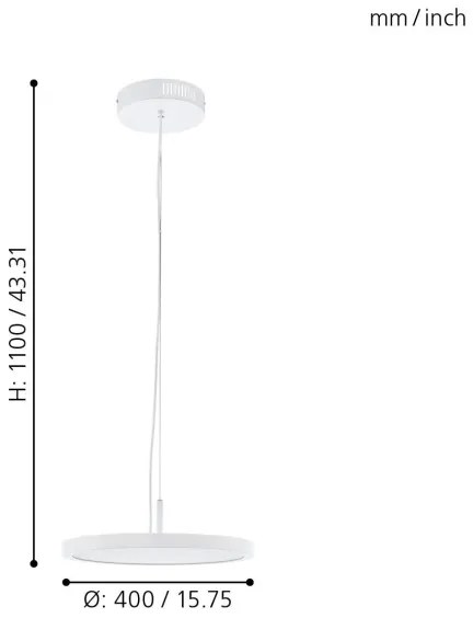 Eglo 33675 - LED RGBW Stmievateľný luster na lanku CERIGNOLA-C LED/21W/230V + DO