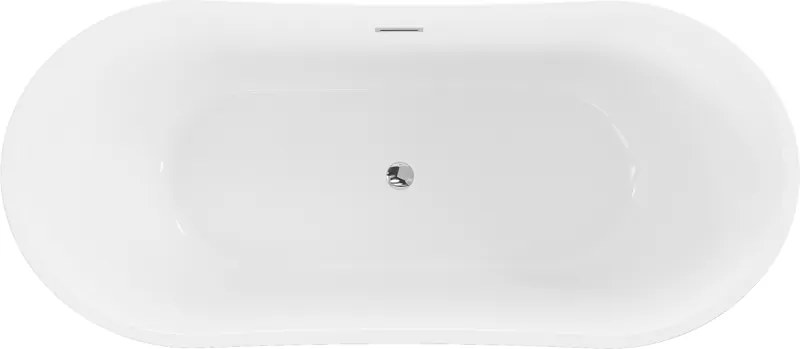Mexen Montana, voľne stojaca vaňa 180 x 80 cm, biela, chrómový prepad, 52011808000-01