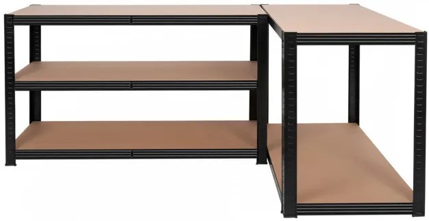 Regál 205x120x45 cm čierny