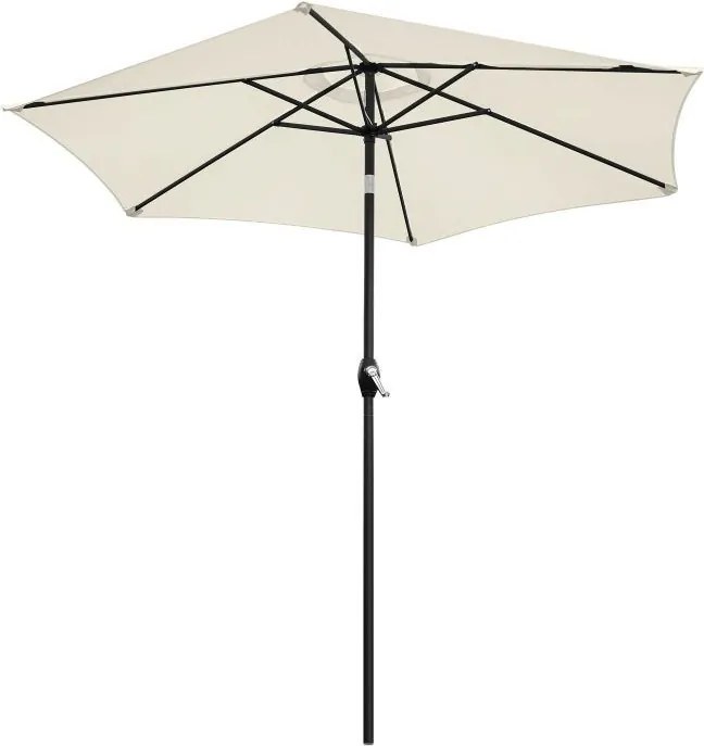 Skladací slnečník s naklápaním - 210 cm béžová