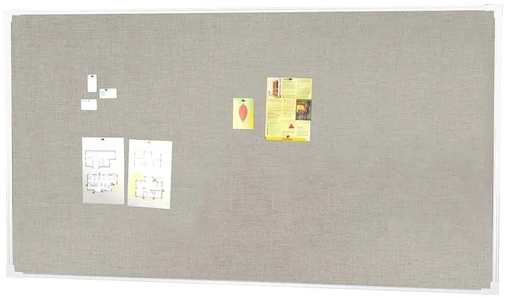 Nástenka s hliníkovým rámom ELIZA, 2500x1200 mm, svetlošedá