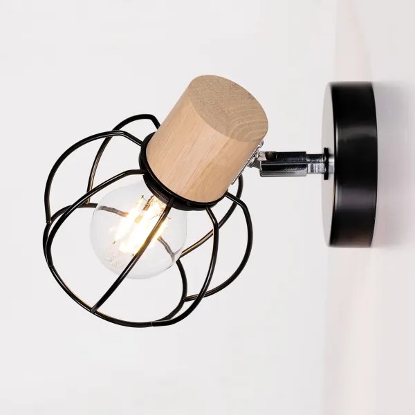 Spot-Light 26114104 - Nástenné bodové svietidlo PHIPHI 1xE27/60W/230V dub