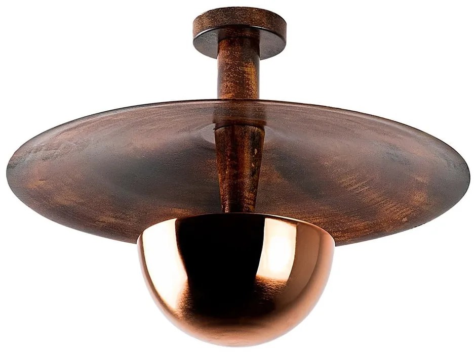 Stropné svietidlo v medenej farbe s kovovým tienidlom ø 48 cm Kurt – Opviq lights