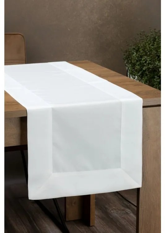 Vodoodpudivý behúň na stôl Aleksa 40 × 180 cm – biely