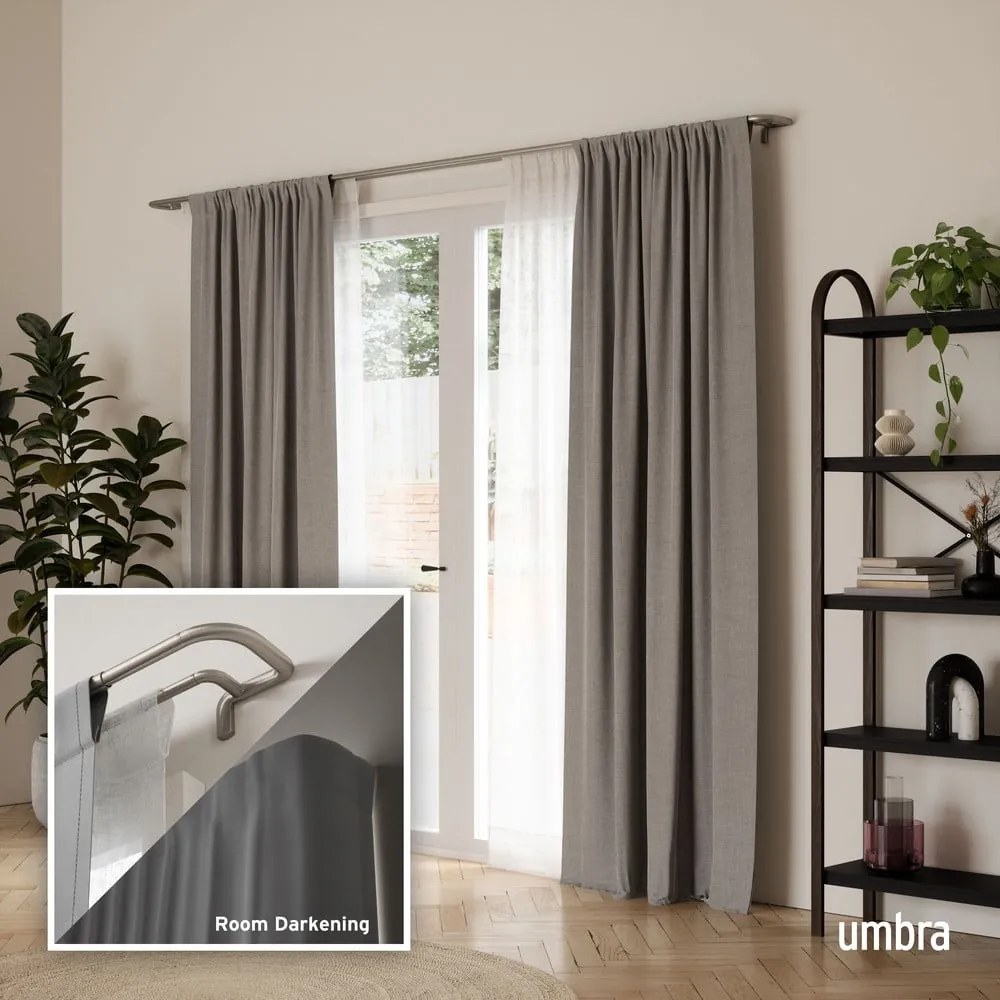 Oceľová roztiahnuteľná dvojitá garniža 76 - 213 cm Twilight – Umbra