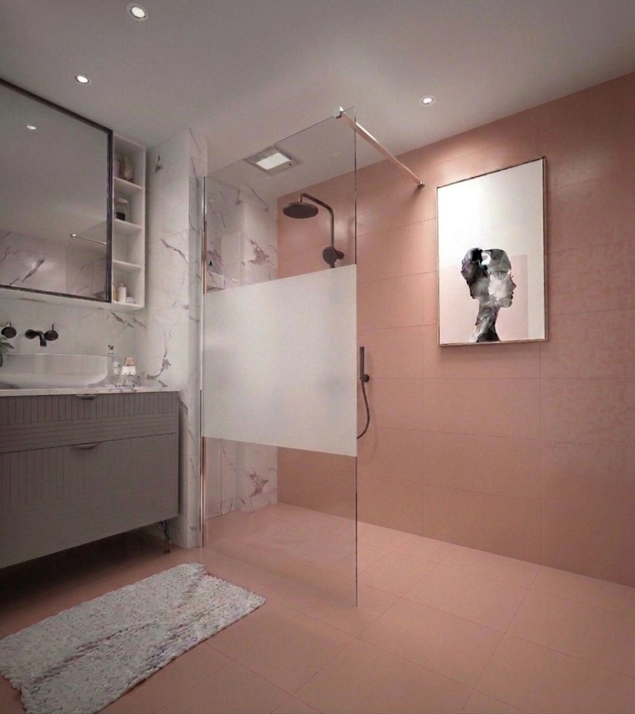 Erga Paris, sprchová zástena Walk-In 110x200 cm, 8mm číre/mliečne sklo, chrómový profil, ERG-V02-PARIS-110x200-MF-CR