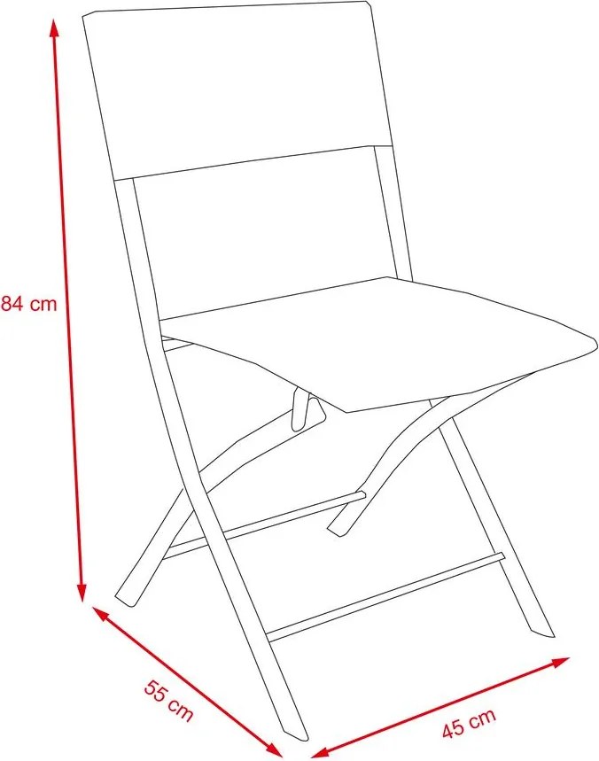 Ratanový skladací set Avenberg BOLOGNA, Sivá